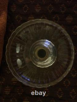 Rare Antique Thick Crystal Centerpiece Bowl with Solid Silver Minerva Base
