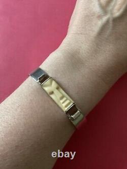 Rare Art Deco Creator Opening Bracelet Antique Solid Silver, Carved, Hallmarked