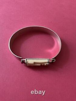 Rare Art Deco Creator Opening Bracelet Antique Solid Silver, Carved, Hallmarked