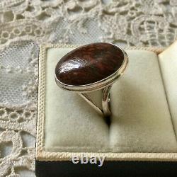 Rare Authentic Dinosaur Fossile Ancient Silver Ring Unique Massive