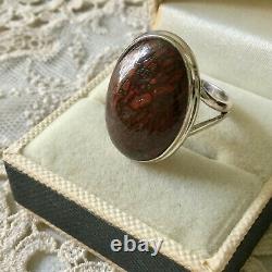 Rare Authentic Dinosaur Fossile Ancient Silver Ring Unique Massive