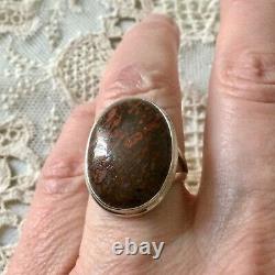 Rare Authentic Dinosaur Fossile Ancient Silver Ring Unique Massive