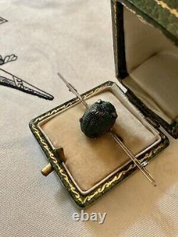 Rare Genuine Scarab Ancient Solid Silver Brooch, Splendid