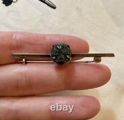 Rare Genuine Scarab Ancient Solid Silver Brooch, Splendid