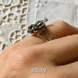 Rare Meteorite Veritable Creator Old Ring, Sterling Silver, A View