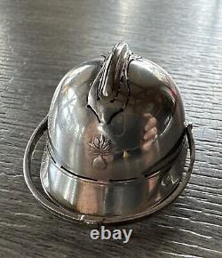 Rare Miniature Ancient Adrian Silver Solid Helmet