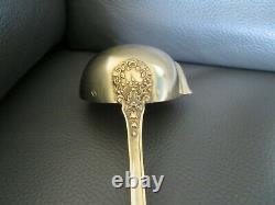 Rare Old Large Punch Or Crene Ladle In Solid Silver And Vermeil 95gr