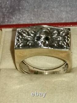 Rare Old Ring A Secret Vanite Eyes Sapphire Size 59/60 Silver 925