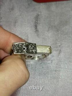 Rare Old Ring A Secret Vanite Eyes Sapphire Size 59/60 Silver 925