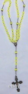 Rare Old Rosary And Silver Beads Faceted Ouraline- Rosary