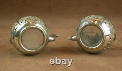 Rare Pair Of Ancient Salerons Silver Massive Shape Theiere China Indochina
