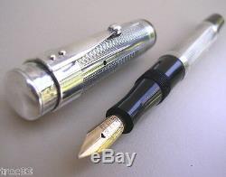 Rare Pen In Sterling Silver Pen Gold 18 Ct Old Collection Debut 1900