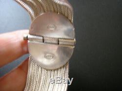 Rare! Superb Old Bracelet In Solid Silver And Enamel 65 Gr