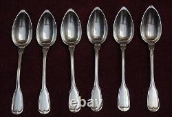 Rare ancient very pretty 6 moka spoons solid silver Minerva controlled 81.56 grams