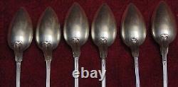 Rare ancient very pretty 6 moka spoons solid silver Minerva controlled 81.56 grams