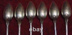 Rare and very beautiful antique 6 solid silver Moka spoons Minerve controlled 81.56 grams