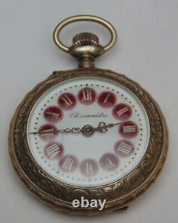 Rare antique pocket watch chronometer solid silver or uncontrolled metal