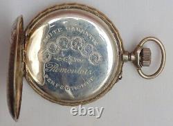 Rare antique pocket watch chronometer solid silver or uncontrolled metal