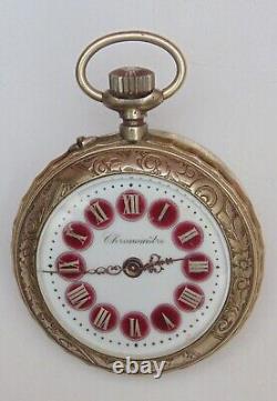 Rare antique pocket watch chronometer solid silver or uncontrolled metal