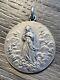 Rare Antique Religious Medal Of The Virgin Mary And Cherubs In Solid Silver