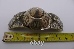 Rare antique solid silver Russian belt buckle dated 1879