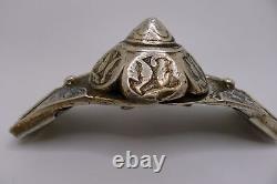 Rare antique solid silver Russian belt buckle dated 1879