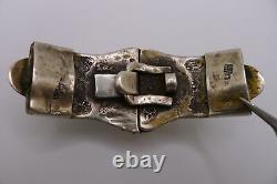 Rare antique solid silver Russian belt buckle dated 1879