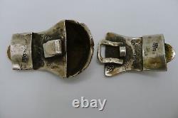 Rare antique solid silver Russian belt buckle dated 1879