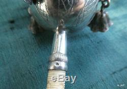 Rattle Siffleur Old Silver And Monogrammed Os / Boar Punch 17g7