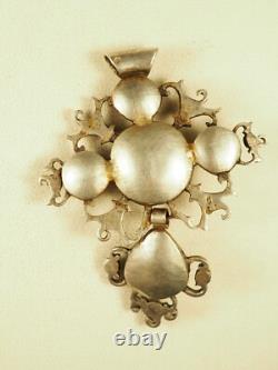 Regional Cross Old Norman Quadrille Solid Silver Antique Cross