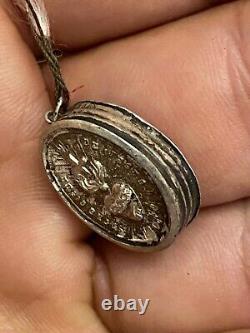Reliquary & Medallion & Relic & Ancient & Solid Silver Case & France