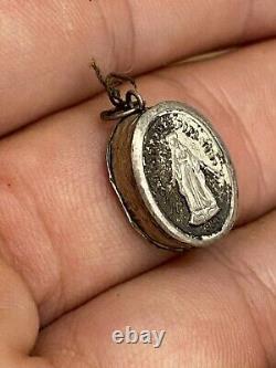 Reliquary & Medallion & Relic & Antique & Solid Silver Case & France