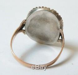 Ring 19th Century Or + Silver + Gold Rhinestone Former Bijou Ring