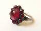 Ring In Silver And Stone Garnet Red Jewel Former 19th Century Silver Ring