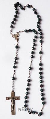 Rosary With Silver Beads Bloodstone Cross Old Silver Rosary Rosary