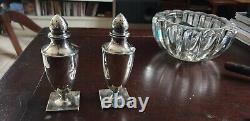 SALT AND PEPPER SHAKER IN SOLID SILVER 115 Grams STERLING AMERICAN SILVER ANTIQUE