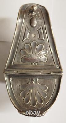 SILVER INCENSE BURNER Massive Old Decorative Stamps 39VB3 19/12
