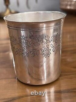 SOLID SILVER/ Old MINERVA HALLMARK TROPHY / FLORAL DECORATION / 62 G / 1851