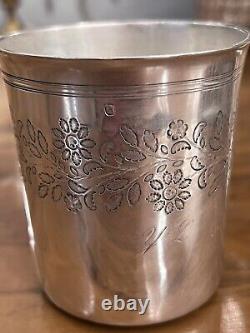 SOLID SILVER/ Old MINERVA HALLMARK TROPHY / FLORAL DECORATION / 62 G / 1851