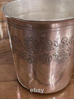 SOLID SILVER/ Old MINERVA HALLMARK TROPHY / FLORAL DECORATION / 62 G / 1851