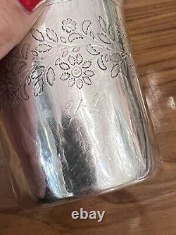 SOLID SILVER/ Old MINERVA HALLMARK TROPHY / FLORAL DECORATION / 62 G / 1851