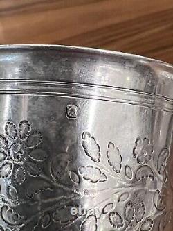SOLID SILVER/ Old MINERVA HALLMARK TROPHY / FLORAL DECORATION / 62 G / 1851