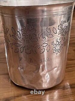 SOLID SILVER/ Old MINERVA HALLMARK TROPHY / FLORAL DECORATION / 62 G / 1851