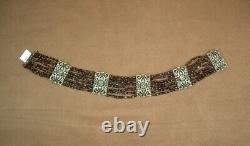 SUPERB ANTIQUE NECKLACE KNOWN AS DOG COLLAR IN STERLING SILVER AND GARNET