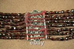 SUPERB ANTIQUE NECKLACE KNOWN AS DOG COLLAR IN STERLING SILVER AND GARNET