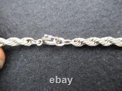 SUPERB ANTIQUE SOLID SILVER NECKLACE (835) CHOKER 46 cm