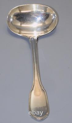 SUPERB ANTIQUE SOLID SILVER SAUCE SPOON Minerva Hallmark DISPLAY CASE