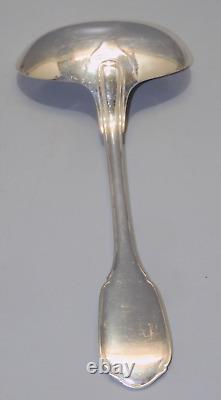 SUPERB ANTIQUE SOLID SILVER SAUCE SPOON Minerva Hallmark DISPLAY CASE