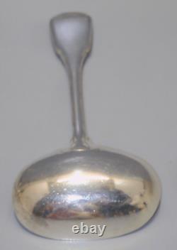 SUPERB ANTIQUE SOLID SILVER SAUCE SPOON Minerva Hallmark DISPLAY CASE