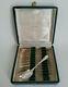 Superb Box Set 12 Old Solid Silver Mocha Spoons Mo M. R. To Identify